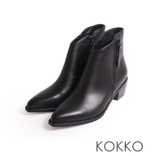 【KOKKO 集團】經典恆久遠時尚西部短靴(黑色)