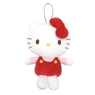 【小禮堂】Hello Kitty 絨毛玩偶收納吊飾 - 蝴蝶結款(平輸品)