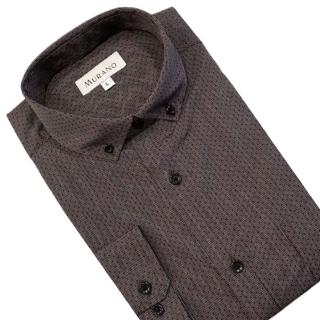 【MURANO】男格條紋長袖襯衫-咖啡 M-2XL(台灣製、現貨、長袖、格紋、條紋、深色)