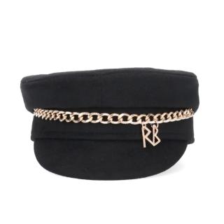 【RUSLAN BAGINSKIY】RUSLAN BAGINSKIY RB Chain 羊毛 鍊條 帽子 報童帽 黑色 金色