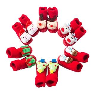 【JoyNa】2雙入-歡樂耶誕學步鞋 嬰兒軟底室內鞋 寶寶地板鞋