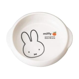 【小禮堂】Miffy 米飛兔 陶瓷雙耳易舀碗 - 白大臉款(平輸品) 米菲兔