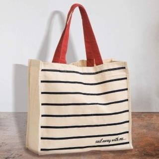 【Premier】Breton棉質購物袋 遠航(購物袋 環保袋 收納袋 手提袋)