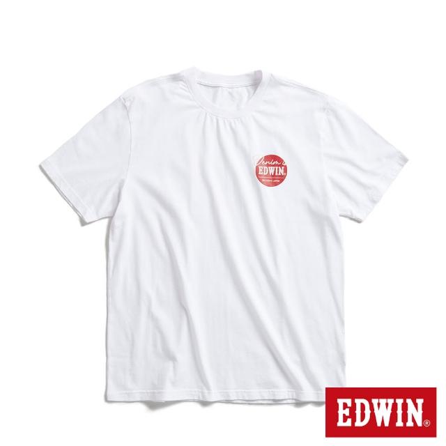 【EDWIN】男裝 網路獨家↘圓標LOGO短袖T恤(白色)