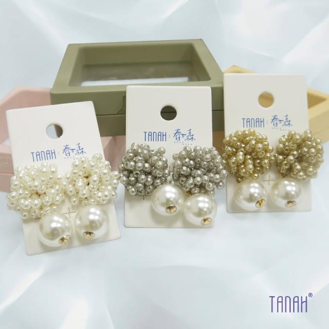 【TANAH】復古時尚 串珠款 耳針款/耳夾款 耳環(DE019)