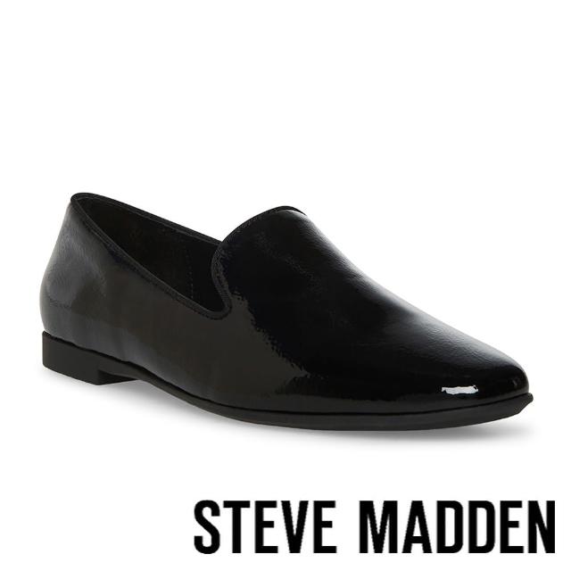 【STEVE MADDEN】CORRAL 百搭鏡面平底鞋(黑色)