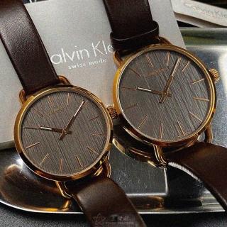 【Calvin Klein 凱文克萊】Calvin Klein凱文克萊男女通用錶型號CKP0168(玫瑰金錶殼咖啡色真皮皮革錶帶款)