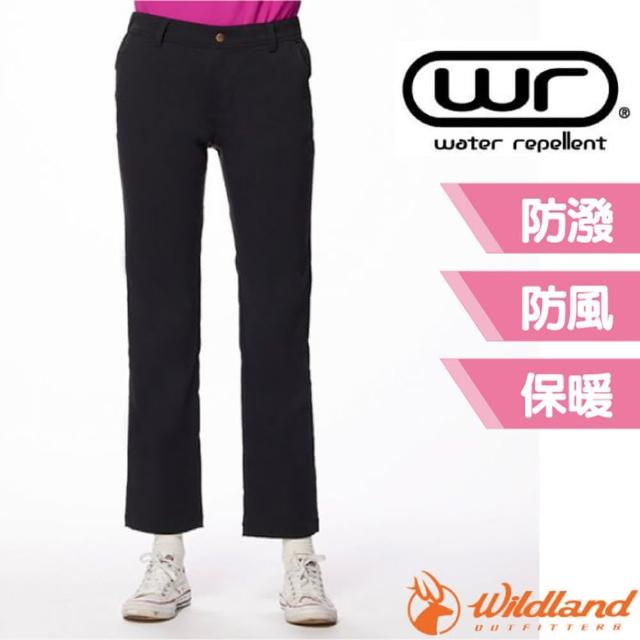 【Wildland 荒野】女 彈性親膚耐磨功能褲.保暖休閒長褲.機能褲(0A92303-54 黑)