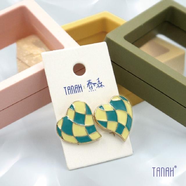 【TANAH】復古時尚 心型款/方型款 耳針款/耳夾款 耳環(DE009)