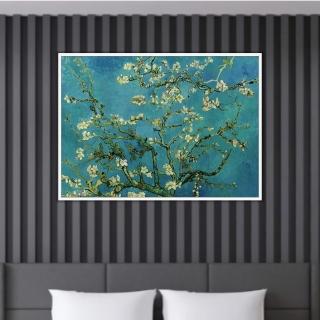 《盛開的杏樹》梵谷．後印象派 世界名畫 風景油畫 40*60cm