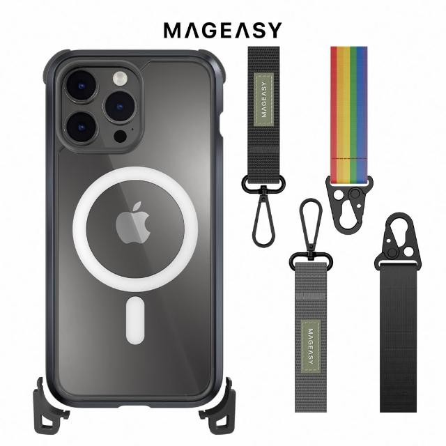 【MAGEASY】iPhone 14 Pro 6.1吋 Odyssey+ M 超軍規防摔磁吸掛繩手機殼(支援蘋果MagSafe功能)