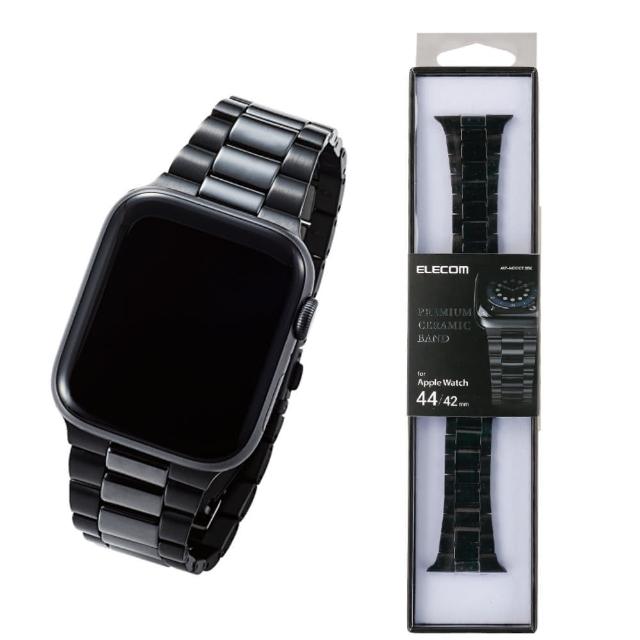 【ELECOM】陶瓷錶帶AppleW44/42mm(黑)