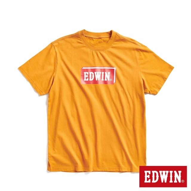 【EDWIN】男裝 網路獨家↘精裝書本LOGO短袖T恤(黃褐色)
