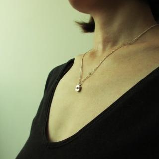 【mittag】square heart necklace_方心項鍊(方心 芳心 放心 項鍊 銀飾 mittag 環保金屬 友善環境)