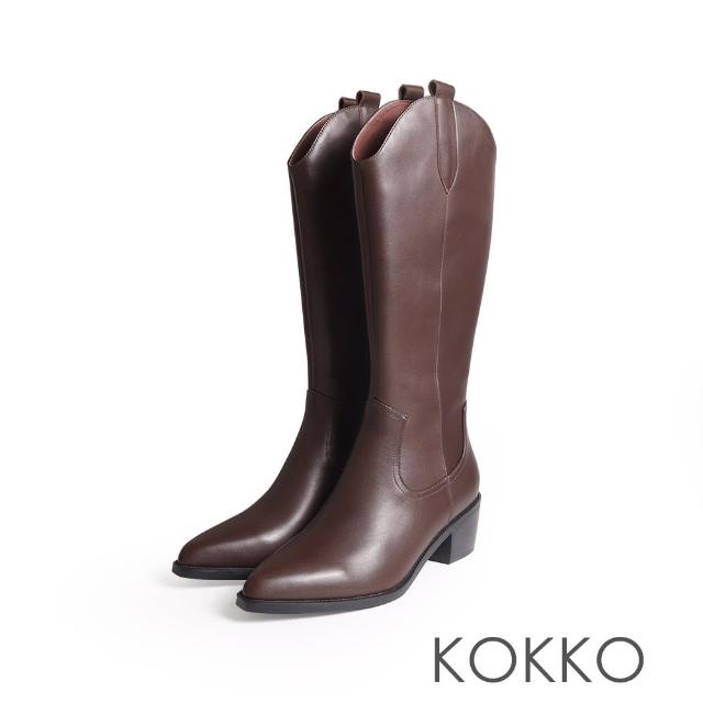 【KOKKO 集團】經典恆久遠極致顯瘦西部長靴(深咖)