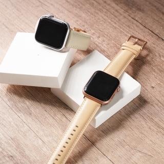 【W.wear】Apple watch-同色車線真皮蘋果錶帶(蘋果錶帶/真皮錶帶/輕柔色系)