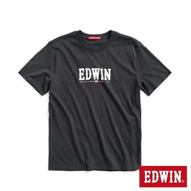 【EDWIN】男裝 網路獨家↘復古EDWIN經典短袖T恤(黑色)