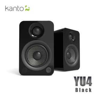 【Kanto】YU4 藍牙立體聲書架喇叭(亮面黑)