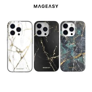 【MAGEASY】iPhone 14 Pro 6.1吋 MARBLE 大理石紋防摔手機殼(無磁圈款)