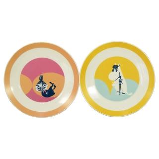 【日本山加yamaka】moomin 嚕嚕米 陶瓷餐盤兩件組 19cm 小不點亞美&可兒(餐具雜貨)
