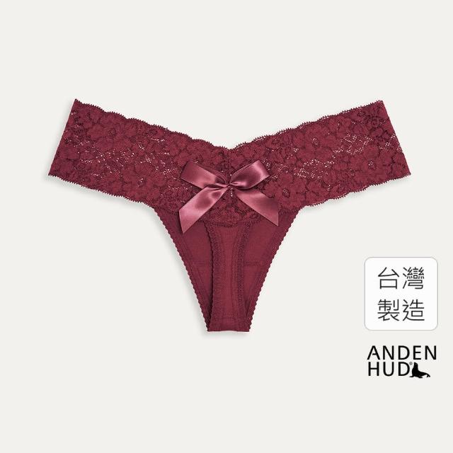 【Anden Hud】Valentine．V蕾絲丁字褲(勃根地紅)