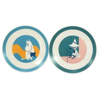 【日本山加yamaka】moomin 嚕嚕米 陶瓷餐盤兩件組 19cm 魯魯米&阿金(餐具雜貨)