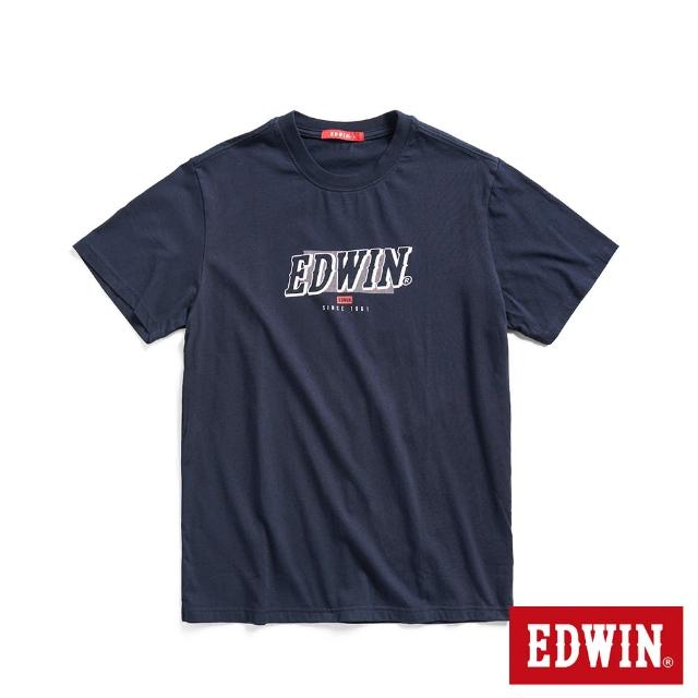 【EDWIN】男裝 網路獨家↘復古漫畫LOGO短袖T恤(丈青色)