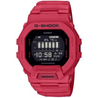 【CASIO 卡西歐】G-SHOCK數位運動GBD-200經典方型男錶(GBD-200RD-4 顯眼紅)