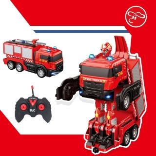 【瑪琍歐玩具】遙控變形消防車/828-5(可遙控變形、可噴水)