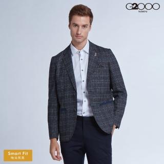 【G2000】時尚雙釦格紋西裝式外套-灰色(1811300296)