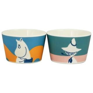 【日本山加yamaka】moomin 嚕嚕米 陶瓷餐碗兩件組 8.5cm 嚕嚕米&阿金(餐具雜貨)