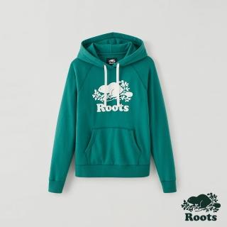 【Roots】Roots 女裝- 經典海狸LOGO連帽上衣(綠色)