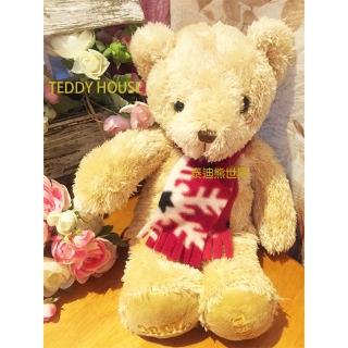 【TEDDY HOUSE泰迪熊】泰迪熊玩具玩偶公仔絨毛娃娃圍巾泰迪熊小淺棕(正版泰迪熊可許願有靈氣好運泰迪熊)