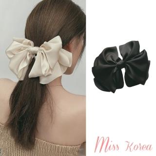 【MISS KOREA】蝴蝶結髮夾/韓國設計多層次氣質緞面大蝴蝶結髮夾(3色任選)