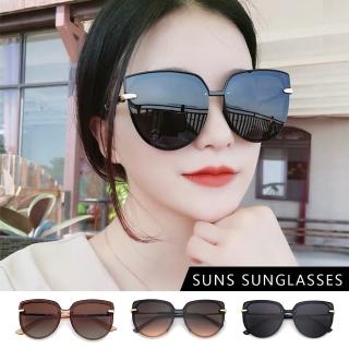 【SUNS】韓版復古墨鏡 貓眼造型太陽眼鏡 大框顯小臉 四色任選(抗UV400/檢驗合格)