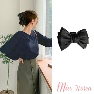 【MISS KOREA】蝴蝶結髮夾/韓國設計法式復古雙面蝴蝶結氣質抓夾 髮夾 馬尾夾(2色任選)