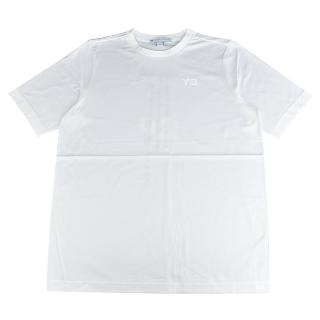 【Y-3 山本耀司】經典白色LOGO紀念短袖T恤(男款/白)