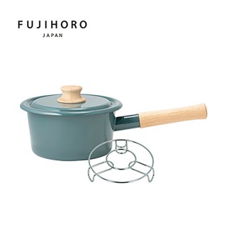 【FUJIHORO 富士琺瑯】COTTON 單柄琺瑯鍋16cm/1.6L+不鏽鋼網架