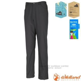 【Wildland 荒野】男 雙層式防風防潑水抗靜電保暖長褲/內層刷毛(W2302 深鐵灰)