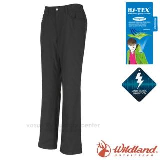 【Wildland 荒野】女 雙層式防風防潑水抗靜電保暖長褲(W2301 深鐵灰)
