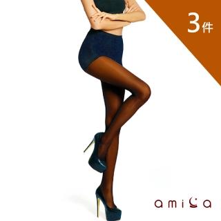 【amica】3件組 / 微壓力透膚銀卡美腿絲襪(黑 膚 台灣製MIT 彈力 絲襪 私柔 超彈 透氣 透膚)