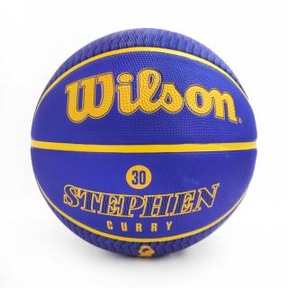 【WILSON】Nba Curry 籃球 7號 球員 耐磨 橡膠 室外 勇士 藍黃(WZ4006101)