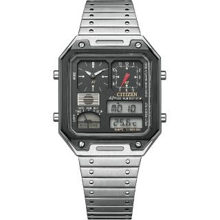 【CITIZEN 星辰】80年代復古設計 Thermo Sensor 手錶 指針/數位/溫度顯示 送行動電源 畢業禮物(JG2126-69E)
