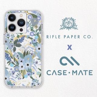 【CASE-MATE】iPhone 14 Pro 6.1吋Rifle Paper Co. 限量聯名款環保抗菌防摔保護殼MagSafe版-花園派對 藍