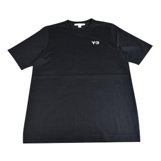 【Y-3 山本耀司】經典白色LOGO紀念短袖T恤(男款/黑)