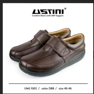 【Ustini】超輕量防水跑皮鞋-咖啡(男款-超牛的 限時感恩季UWL1002DBB)