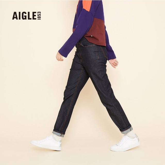 【AIGLE】ODRAN 女 棉質彈性長褲(AG-FJ465A056 單寧藍)