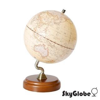 【SkyGlobe】10吋仿古木質底座立體地球儀