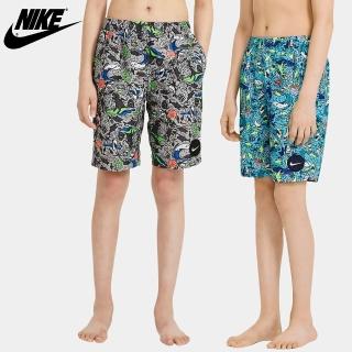 【NIKE 耐吉】8吋 大童 兒童 男女 海灘褲 夏日必備 有口袋 抽繩調節 腰鬆緊 灰 藍