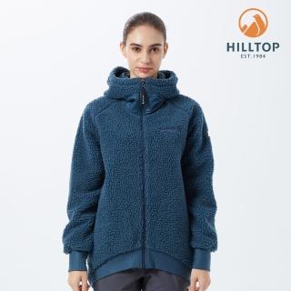 【Hilltop 山頂鳥】Weather Proof Fleece 女款保暖搖粒絨連帽刷毛外套 PH24XFK3 藍綠